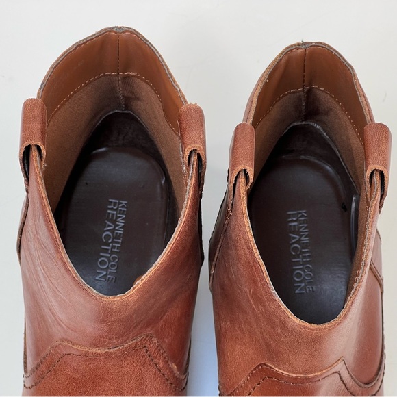 Kenneth Cole Booties Tale spin Ankle Boots Western Brown Leather Cowgirl Boho 6 - Picture 15 of 17